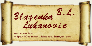 Blaženka Lukanović vizit kartica